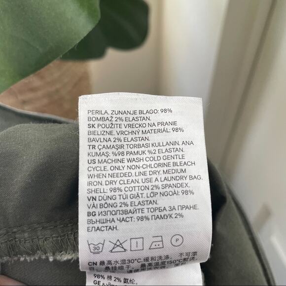 Divided H&M Moto Skinny Jeans Olive Green Distressed 29 - Picture 9 of 9